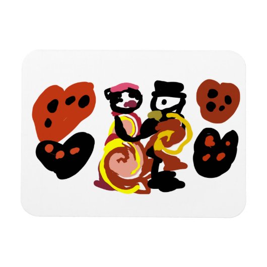 Magnet Flexible Danse de la Saint-Valentin au chou à la crème (Horizontal)