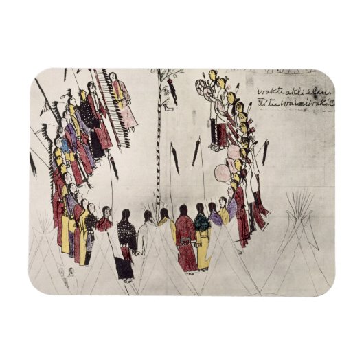 Magnet Flexible Danses de Scalp ou de victoire (encre sur papier) (Horizontal)