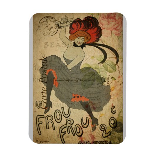 Magnet Flexible Danseur Can-Can Vintage Paris (Vertical)