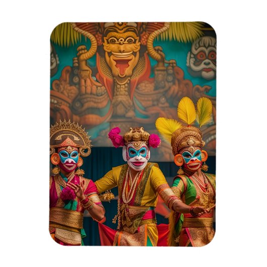 Magnet Flexible Danseurs masqués indonésiens de Bali (Vertical)
