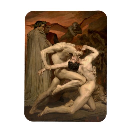 Magnet Flexible Dante et Virgile en enfer (par Bouguereau) (Vertical)
