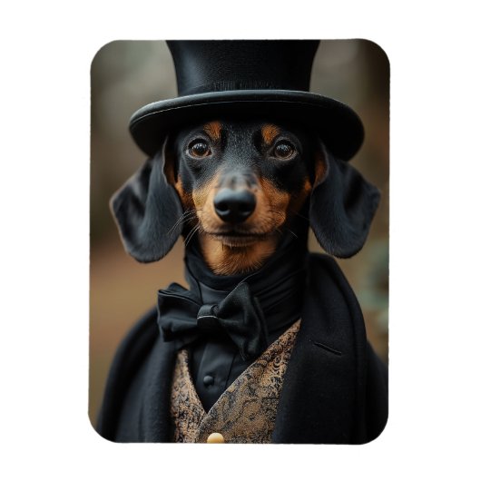Magnet Flexible Dapper Dachshund dans l'élégante cour victorienne (Vertical)