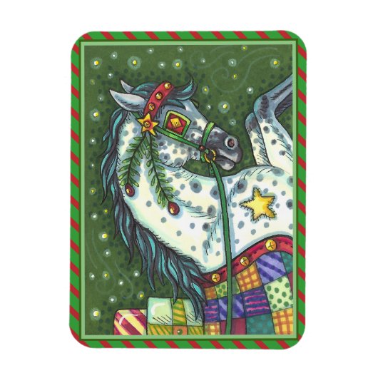 MAGNET FLEXIBLE DAPPLE GRAY DANS UN SEUL CHEVAL OUVERT SLEIGH, COL (Vertical)