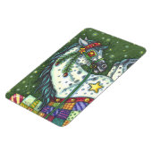 MAGNET FLEXIBLE DAPPLE GRAY DANS UN SEUL CHEVAL OUVERT SLEIGH, COL (Côté Gauche)