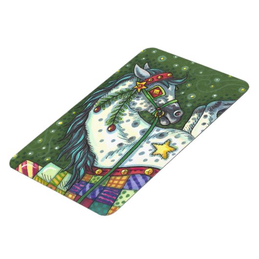 MAGNET FLEXIBLE DAPPLE GRAY DANS UN SEUL CHEVAL OUVERT SLEIGH, COL (Côté Gauche)