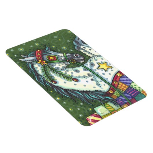 MAGNET FLEXIBLE DAPPLE GRAY DANS UN SEUL CHEVAL OUVERT SLEIGH, COL (Côté Droit)