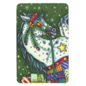 MAGNET FLEXIBLE DAPPLE GRAY DANS UN SEUL CHEVAL OUVERT SLEIGH, COL (Vertical)