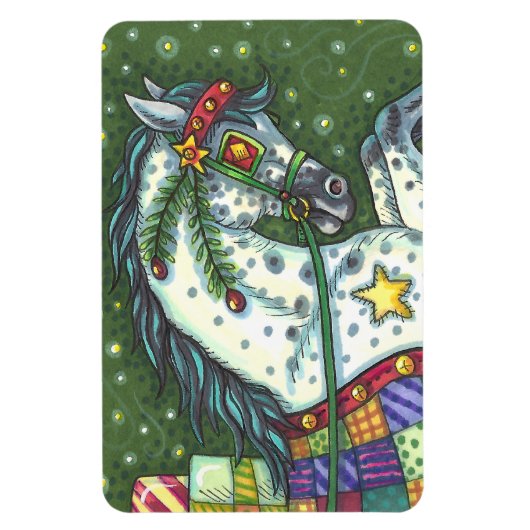 MAGNET FLEXIBLE DAPPLE GRAY DANS UN SEUL CHEVAL OUVERT SLEIGH, COL (Vertical)