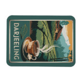 Magnet Flexible Darjeeling India Tea Travel Art Vintage (Horizontal)