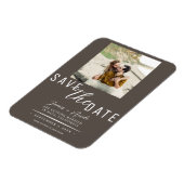 Magnet Flexible Dark Taupe Enregistrer la date Mariage photo (Côté Gauche)