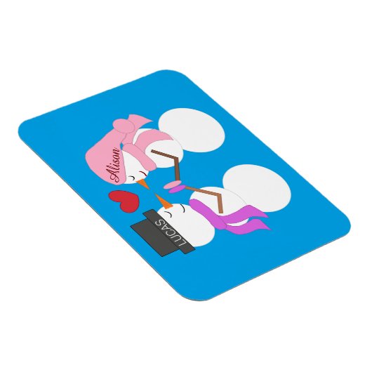 Magnet Flexible Darling Snowpeople in Love : Vert bleu (Côté Droit)