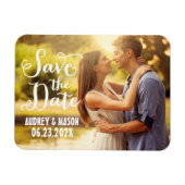 Magnet Flexible Date de sauvegarde de photo de script rustique (Horizontal)