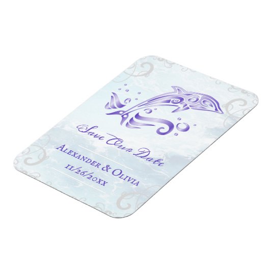 Magnet Flexible Dauphin Violet Enregistrer l'aimant Date (Côté Gauche)