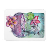 Magnet Flexible Dauphins et orchidées (Horizontal)