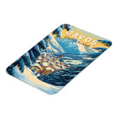 Magnet Flexible Davos Suisse Travel Art Vintage (Côté Gauche)