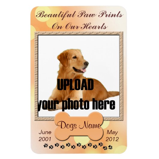 Magnet Flexible De beaux Empreintes de pattes au Mémorial des Chie (Vertical)