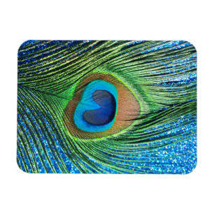 Magnet Flexible De paon de plume toujours la vie bleue