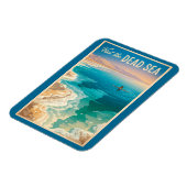 Magnet Flexible Dead Sea Illustration Travel Art Vintage (Côté Gauche)