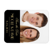Magnet Flexible Décadent Déco élégant mariage noir enregistrer la  (Horizontal)
