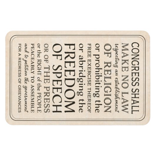 Magnet Flexible Déclaration des droits Liberté d'expression et de (Horizontal)