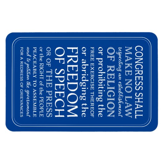 Magnet Flexible Déclaration des droits Liberté d'expression Lettre (Horizontal)