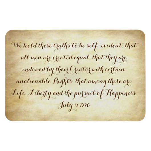 Magnet Flexible Déclaration d'indépendance des États-Unis de 1776 (Horizontal)