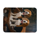 Magnet Flexible Décor de Noël beagle Snowy Sleigh (Horizontal)