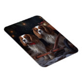 Magnet Flexible Décor de Noël Cavalier King enneigé   (Côté Droit)