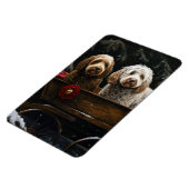 Magnet Flexible Décor de Noël Cockapoo Snowy Sleigh (Côté Gauche)