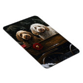 Magnet Flexible Décor de Noël Cockapoo Snowy Sleigh (Côté Droit)