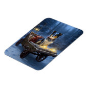 Magnet Flexible Décor de Noël de l'hélier bleu neige (Côté Gauche)