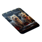 Magnet Flexible Décor de Noël de Terrier australien Snowy Sleigh (Côté Droit)