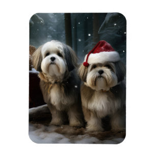 Magnet Flexible Décor de Noël Malti tzu Snowy Sleigh