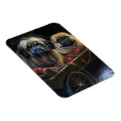 Magnet Flexible Décor de Noël Pekingese Snowy Sleigh (Côté Droit)