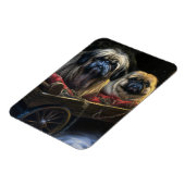 Magnet Flexible Décor de Noël Pekingese Snowy Sleigh (Côté Gauche)