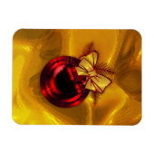 Magnet Flexible Décor de Noël rouge sur or (Horizontal)
