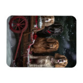 Magnet Flexible Décor de Noël traîneau enneigé Cocker Spaniel (Horizontal)
