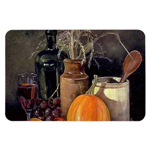 Magnet Flexible Décorations d'automne sur table, Citrouille, Fruit (Horizontal)