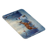 Magnet Flexible Deer et Happy Snowman hiver de vacances scène (Côté Droit)