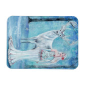 Magnet Flexible Déesse des Fêtes d'hiver avec affiche de cerfs de (Horizontal)