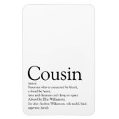 Magnet Flexible Définition de cousin moderne cool en noir et blanc (Vertical)