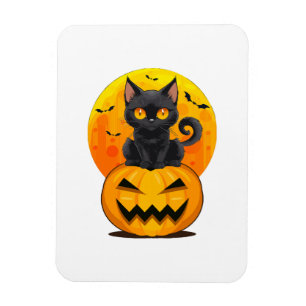 Magnet Flexible Déguisement Halloween Citrouille Chat Noir