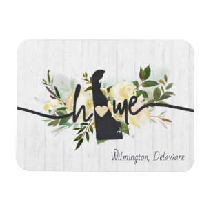 Magnet Flexible Delaware État Personnalisé Votre Ville Natale Rust