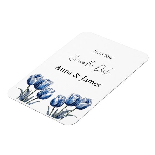 Magnet Flexible Delft Blue Tulip, personnalisation enregistrer la (Côté Gauche)
