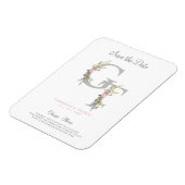 Magnet Flexible Delicate & Romantic Initiwith a Floral Garland (Côté Gauche)
