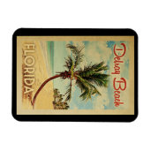 Magnet Flexible Delray Beach Palm Tree Vintage voyage (Horizontal)