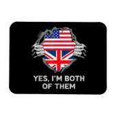 Magnet Flexible Demi-Américain Moitié Anglais USA Angleterre Drape (Horizontal)