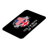 Magnet Flexible Demi-Américain Moitié Anglais USA Angleterre Drape (Côté Gauche)