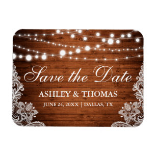 Magnet Flexible Dentelle à cordes de bois rustique Enregistrer la