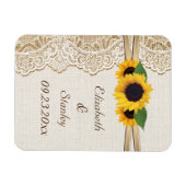 Magnet Flexible Dentelle blanche, ruban, tournesol et mariage de b (Horizontal)